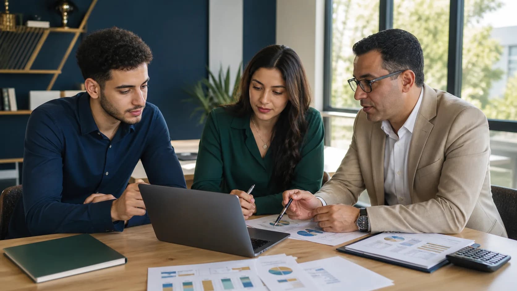 Illustration d’étudiants analysant des données comptables et financières
